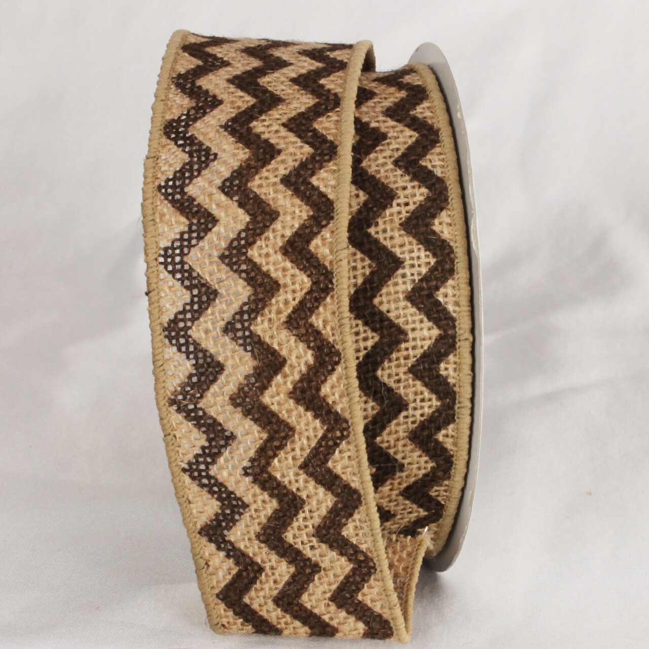 The Ribbon People Brown Burlap Chevron Print Wired Craft Ribbon 2" x 40 Yards